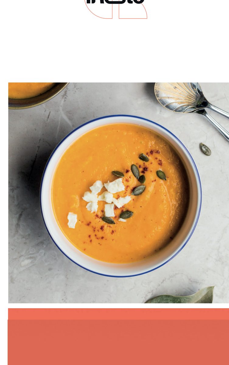 Soep met crème en pompoenpitten